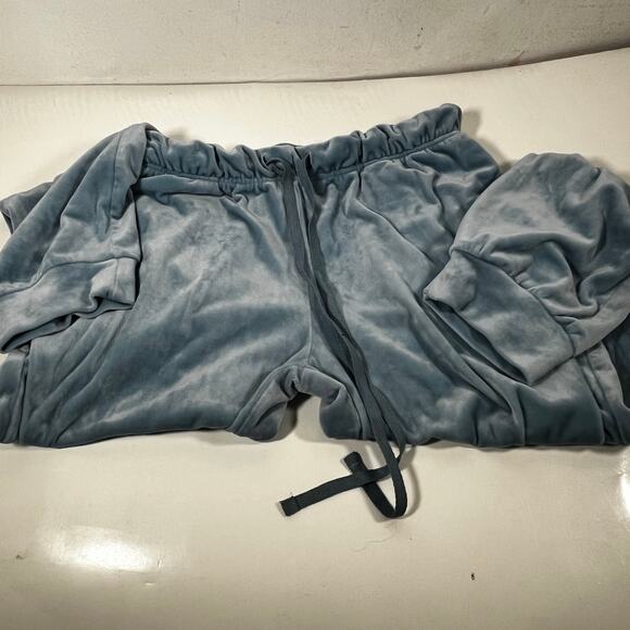 Serra Sky Blue Velour Set Top & Pants Women's Medium Pajamas Athletic Sweats - Picture 10 of 16